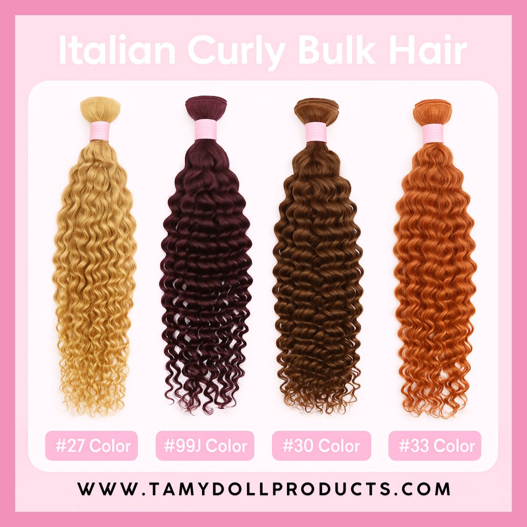 Italian Curly Bulk Hair - TAMY DOLL HAIR 