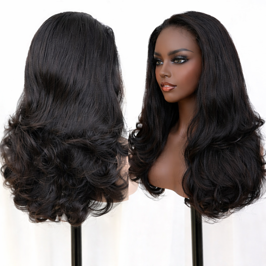 Double Drawn Layered Wig