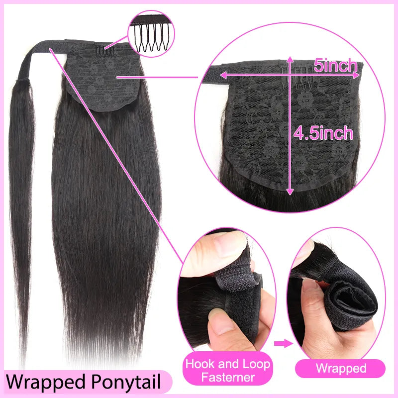 Wrapped Ponytail & Drawstring Ponytail 100% Mink Hair - TAMY DOLL HAIR 